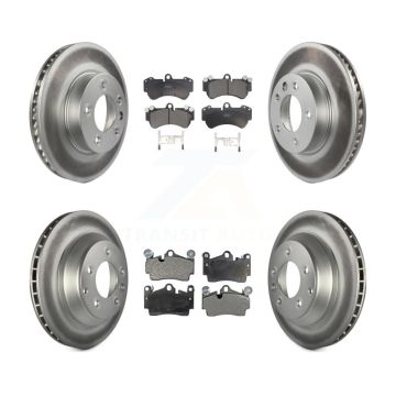 Front Rear Coated Disc Brake Rotors And Ceramic Pads Kit (6Pc) For Volkswagen Touareg KGT-102020