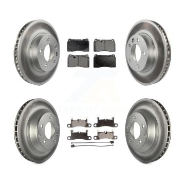 Front Rear Coated Disc Brake Rotors And Ceramic Pads Kit (6Pc) For Volkswagen Touareg KGT-102022