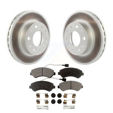 Front Coated Disc Brake Rotors And Ceramic Pads Kit For Ram ProMaster 2500 3500 1500 KGT-102062