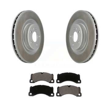 Front Coated Disc Brake Rotors And Ceramic Pads Kit For 2017 Porsche Macan Base KGT-102071
