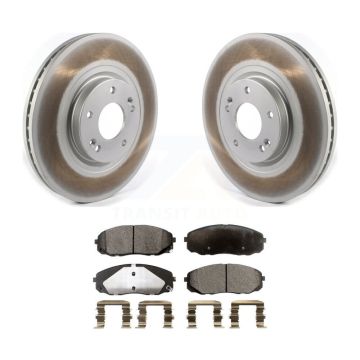 Front Coated Disc Brake Rotors And Ceramic Pads Kit For 2015-2021 Kia Sedona KGT-102089