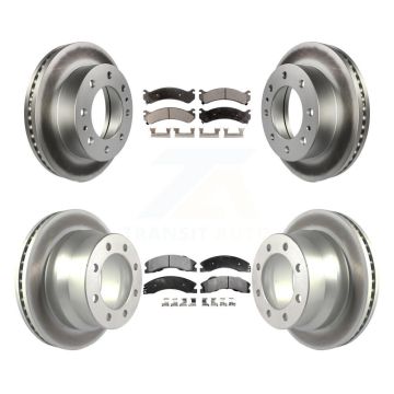 Front Rear Coated Disc Brake Rotors Ceramic Pad Kit For Chevrolet Express 4500 GMC Savana KGT-102098