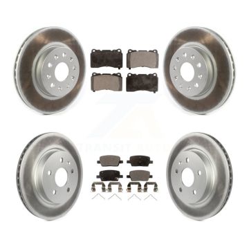 Front Rear Coated Disc Brake Rotors And Ceramic Pad Kit For Chevrolet Camaro Cadillac CT6 KGT-102110