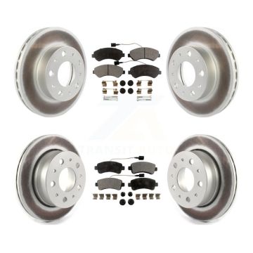 Front Rear Coated Brake Rotors Ceramic Pad Kit For 2014-2020 Ram ProMaster 2500 3500 1500 KGT-102127