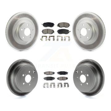 Front Rear Coated Brake Rotors Ceramic Pad Kit For Subaru Impreza Forester Outback Legacy KGT-102136