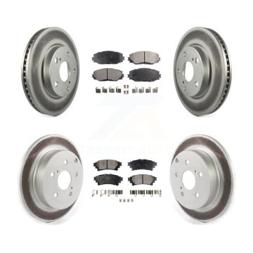 Front Rear Coated Disc Brake Rotors And Ceramic Pads Kit For 2012-2018 Toyota Prius V KGT-102145