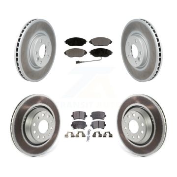 Front Rear Coated Disc Brake Rotors And Ceramic Pads Kit For Volkswagen CC AWD KGT-102155