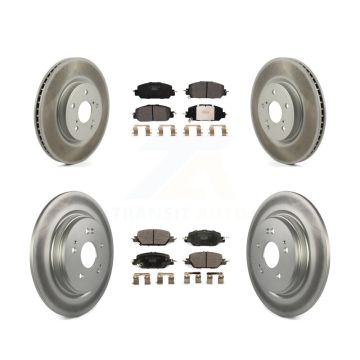 Front Rear Coated Disc Brake Rotors And Ceramic Pads Kit For Honda CR-V KGT-102179
