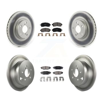 Front Rear Coated Disc Brake Rotors And Ceramic Pads Kit For Subaru Impreza KGT-102184