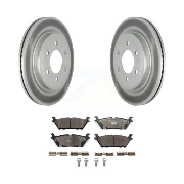 Rear Coated Disc Brake Rotors Ceramic Pad Kit For Ford F-150 Expedition Lincoln Navigator KGT-102198