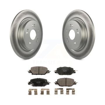 Rear Coated Disc Brake Rotors And Ceramic Pads Kit For 2017-2024 Honda CR-V KGT-102224