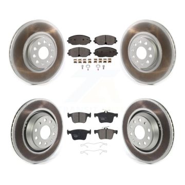 Front Rear Coated Disc Brake Rotors And Ceramic Pads Kit For Volkswagen Atlas Cross Sport KGT-102281