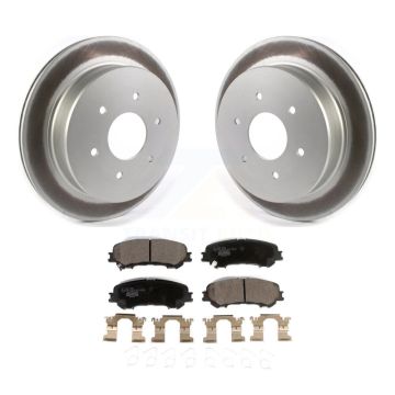 Rear Coated Disc Brake Rotors And Ceramic Pads Kit For 2017-2023 Nissan TITAN KGT-102289