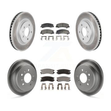 Front Rear Coated Disc Brake Rotors And Ceramic Pads Kit For Chevrolet Impala Monte Carlo KGT-102313