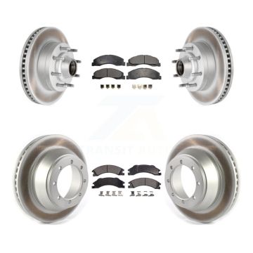 Front Rear Coat Brake Rotor Ceramic Pad Kit For 09-10 Ford E-450 Super Duty DIESEL engine KGT-102349