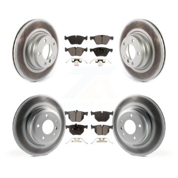 Front Rear Coated Disc Brake Rotors And Ceramic Pads Kit For 2006 BMW 330i 330xi KGT-102360