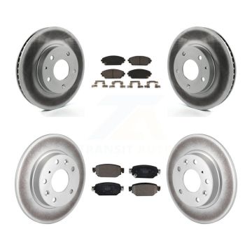 Front Rear Coated Disc Brake Rotors And Ceramic Pads Kit For 2019-2022 Mazda CX-3 FWD KGT-102390