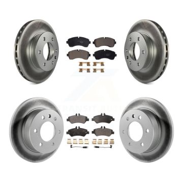 Front Rear Coated Disc Brake Rotor & Ceramic Pad Kit For Dodge Sprinter 3500 Freightliner KGT-102395