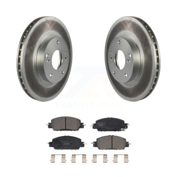 Front Coated Disc Brake Rotors And Ceramic Pads Kit For 2016 Honda Accord LX-S with 2.4L KGT-102402