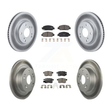 Front Rear Coated Disc Brake Rotors And Ceramic Pads Kit For 2017 Honda Accord LX-S KGT-102411
