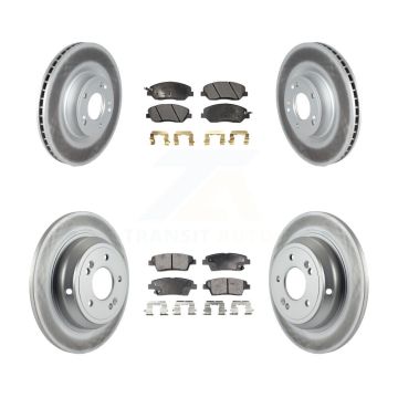 Front Rear Coated Disc Brake Rotors And Ceramic Pads Kit For Hyundai Genesis 3.8L KGT-102461