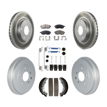 Front Rear Coated Disc Brake Rotors Ceramic Pads And Drum Kit (7Pc) For Nissan Sentra KGT-102488