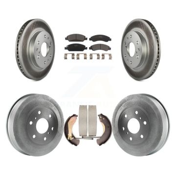 Front Rear Coat Brake Rotors Ceramic Pad Drum Kit For Chevrolet Silverado 1500 GMC Sierra KGT-102508