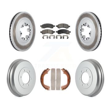 Front Rear Coated Disc Brake Rotor Ceramic Pad Drum Kit For Chevrolet Colorado GMC Canyon KGT-102525