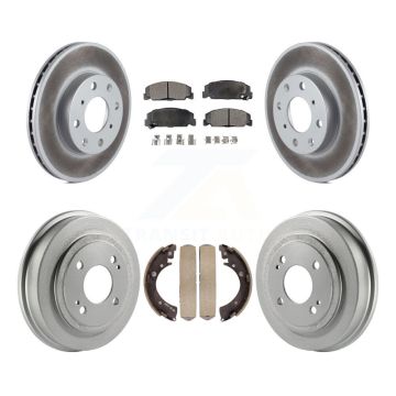 Front Rear Coated Disc Brake Rotors Ceramic Pads And Drum Kit For Honda Civic KGT-102526