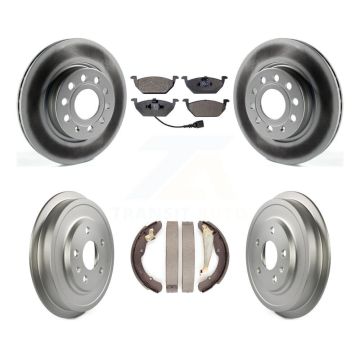 Front Rear Coated Disc Brake Rotors Ceramic Pads And Drum Kit For Volkswagen Jetta KGT-102540