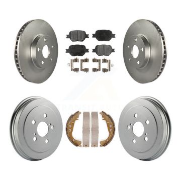 Front Rear Coated Disc Brake Rotors Ceramic Pads And Drum Kit For Toyota Celica KGT-102543