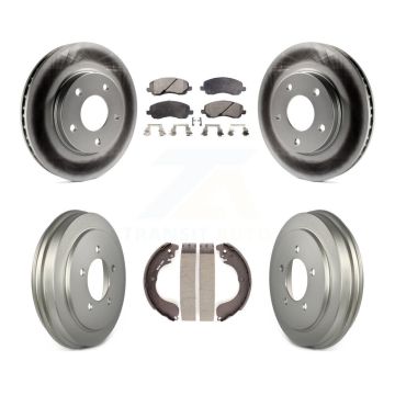 Front Rear Coated Disc Brake Rotors Ceramic Pads And Drum Kit For Dodge Caliber KGT-102559