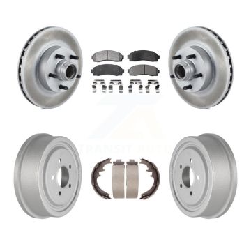 Front Rear Coated Brake Rotor Ceramic Pad Drum Kit For Ford Ranger With 10" Diameter KGT-102569