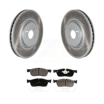 Front Coat Brake Rotor Ceramic Pad Kit For 2019 Jaguar XF With 350mm Diameter KGT-102586