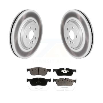 Front Coated Disc Brake Rotors & Ceramic Pad Kit For Jaguar F-Pace Land Rover Range Velar KGT-102594