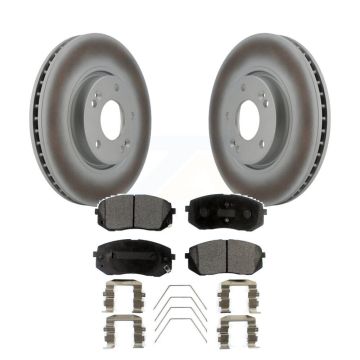 Front Coated Disc Brake Rotors And Ceramic Pads Kit For 2017-2019 Kia Soul EV KGT-102613