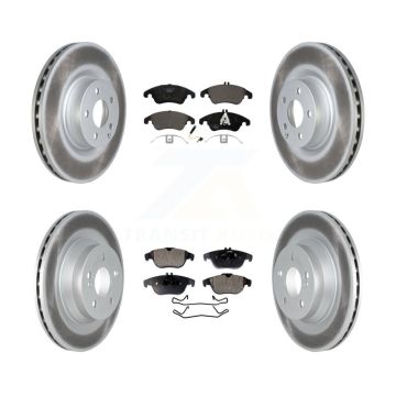 Front Rear Coated Disc Brake Rotor Ceramic Pad Kit For 2010-2011 Mercedes-Benz E550 Coupe KGT-102626