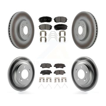 Front Rear Coated Disc Brake Rotors And Ceramic Pads Kit For 2017-2019 Kia Soul EV KGT-102630
