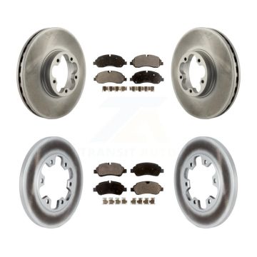 Front Rear Coated Brake Rotor & Ceramic Pad Kit For Ford Transit-350 HD With 6 Lug Wheels KGT-102634