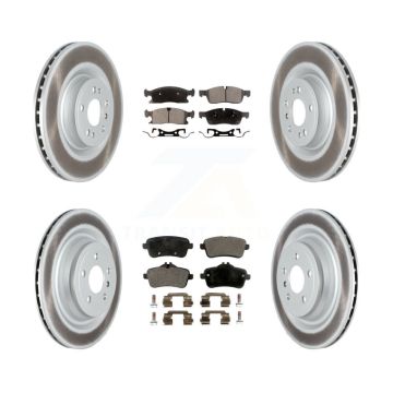 Front Rear Coated Disc Brake Rotor & Ceramic Pad Kit For Mercedes-Benz GL350 GLS450 GL450 KGT-102658
