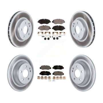 Front Rear Coated Disc Brake Rotor And Ceramic Pad Kit For 2016-2020 Mercedes-Benz Metris KGT-102665
