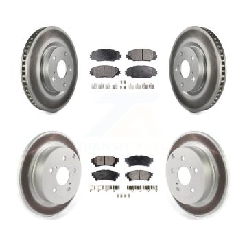 Front Rear Coated Disc Brake Rotors And Ceramic Pads Kit For 2016-2020 Toyota Mirai KGT-102666