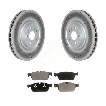 Front Coated Disc Brake Rotors And Ceramic Pads Kit For Mercedes-Benz ML550 GLE550e KGT-102717