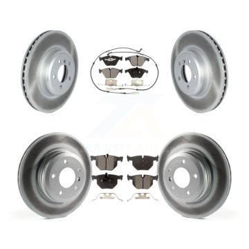 Front Rear Coated Disc Brake Rotors & Ceramic Pad Kit For 2012 BMW 335i Convertible/Coupe KGT-102729