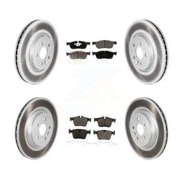 Front Rear Coated Disc Brake Rotors And Ceramic Pads Kit For Jaguar F-Pace KGT-102740