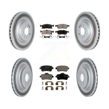 Front Rear Coated Brake Rotor & Ceramic Pad Kit For Mercedes-Benz GLE400 With AMG Package KGT-102751