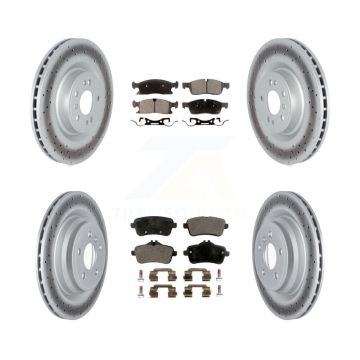 Front Rear Coated Brake Rotor & Ceramic Pad Kit For Mercedes-Benz GLE400 With AMG Package KGT-102753
