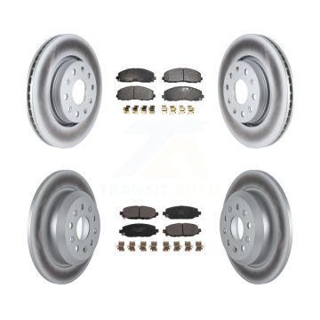 Front Rear Coated Disc Brake Rotors & Ceramic Pad Kit For 2018-2020 Jeep Wrangler Rubicon KGT-102784
