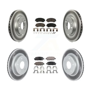 Front Rear Coated Disc Brake Rotors And Ceramic Pads Kit For Nissan Qashqai Rogue Sport KGT-102793