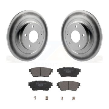 Rear Coated Disc Brake Rotors Ceramic Pad Kit For Mitsubishi Outlander Eclipse Cross PHEV KGT-102810